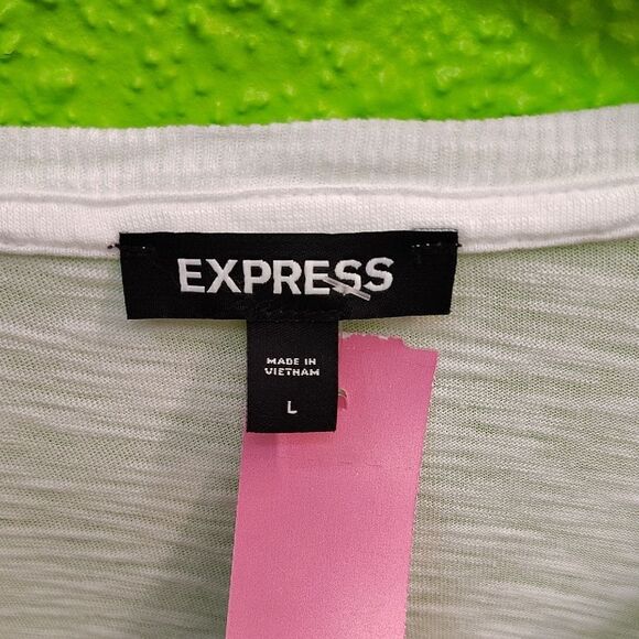 Express White Flutter Sleeve Ruffled T-Shirt - Picture 2 of 2